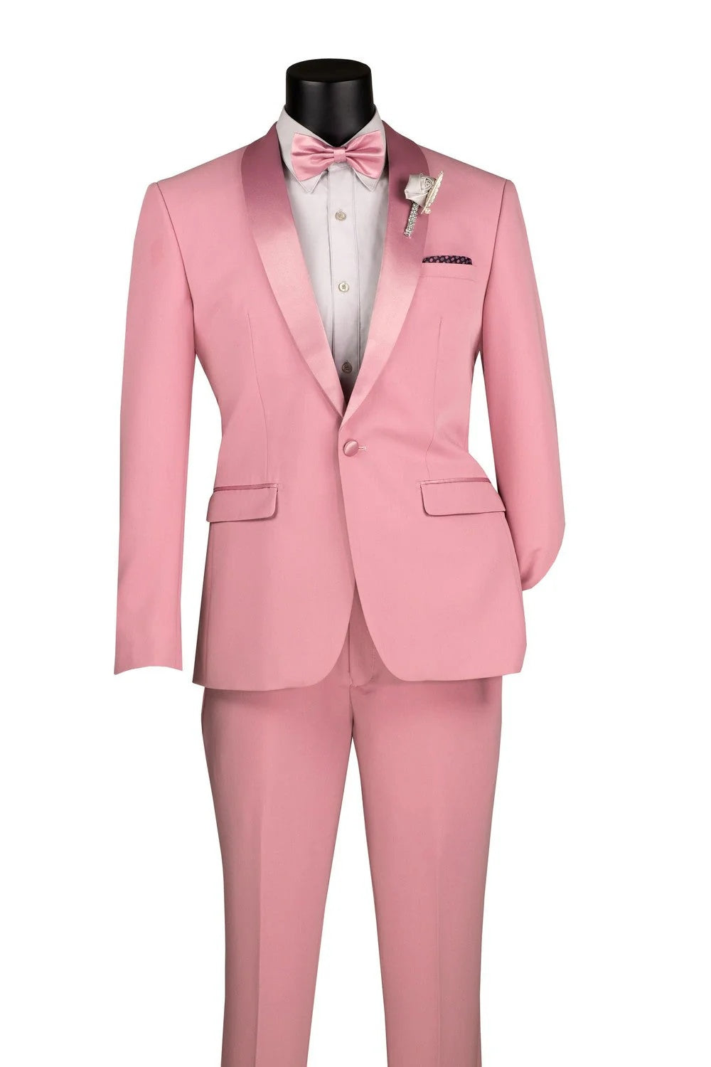 Dusty Rose 1-Button Shawl Tuxedo