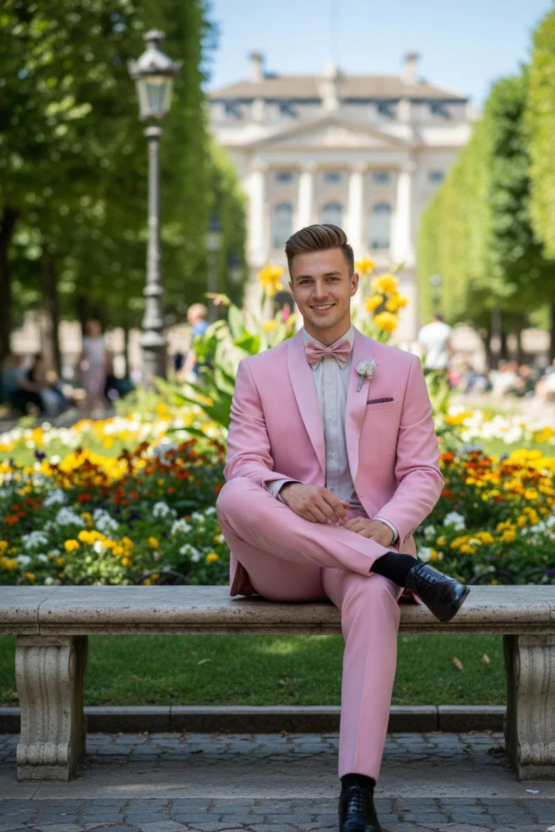 Dusty Rose 1-Button Shawl Tuxedo