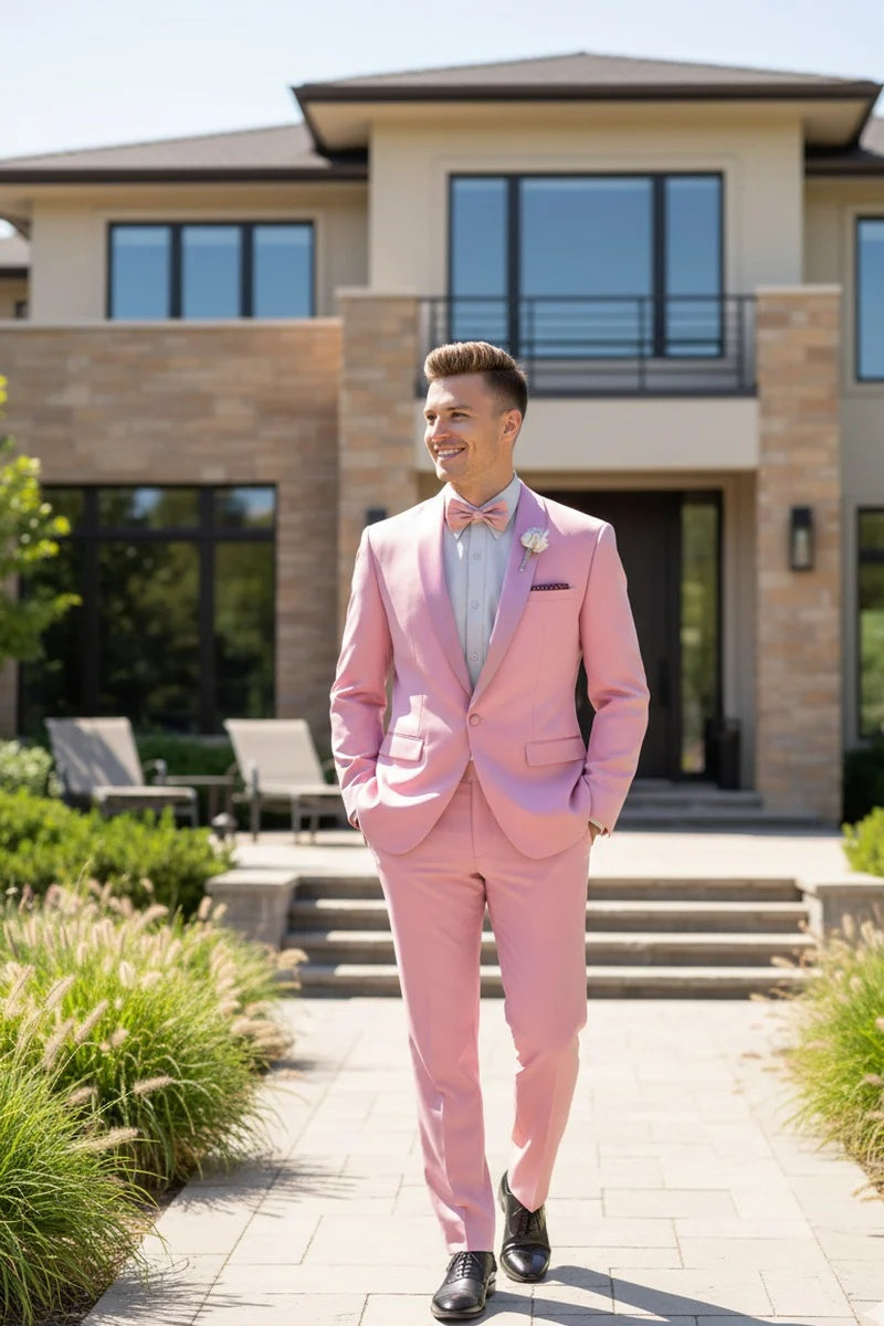 Dusty Rose 1-Button Shawl Tuxedo
