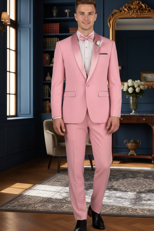 Dusty Rose 1-Button Shawl Tuxedo