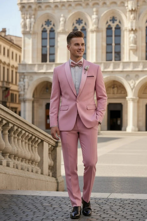 Dusty Rose 1-Button Shawl Tuxedo
