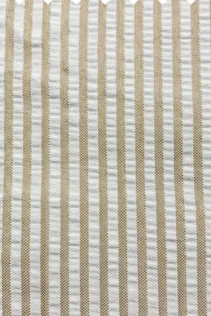 Mens 2PC Summer Seersucker Modern Fit Suit in Tan Pinstripe