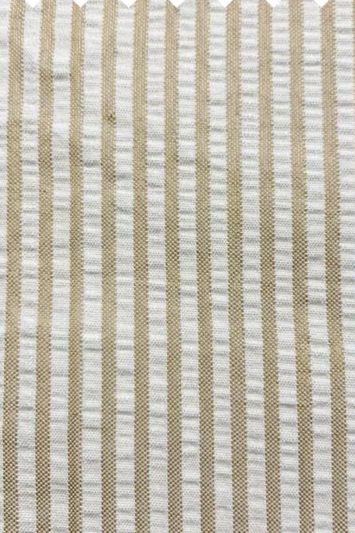 Mens 2PC Summer Seersucker Modern Fit Suit in Tan Pinstripe
