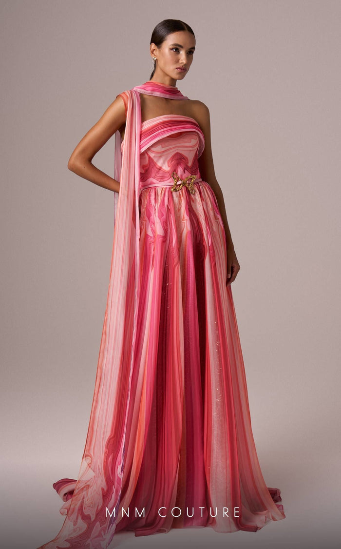 MNM Couture E0079 Strapless Baby Blue Beaded Evening Gown