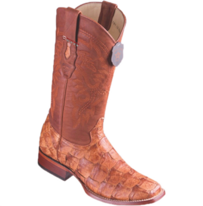Men's Los Altos Matte Pirarucu Fish Boots Wide Square Toe