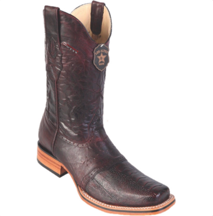 Men’s Los Altos Ostrich Leg Boots With Saddle Square Toe