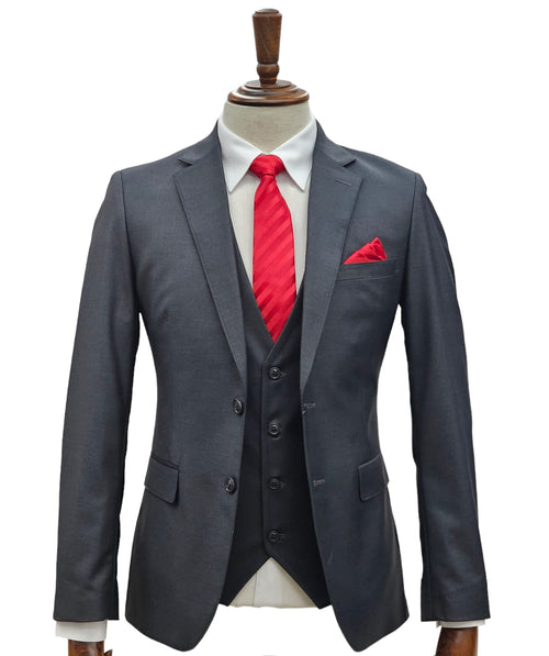 Effetti Suit Designer - 2 button Notch Lapel slim fit EF2N+V-8129 CHARCOAL