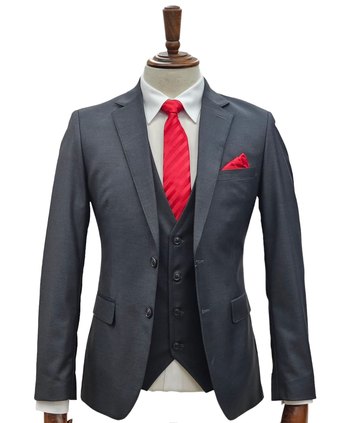 Effetti Suit Designer - 2 button Notch Lapel slim fit EF2N+V-8129 CHARCOAL