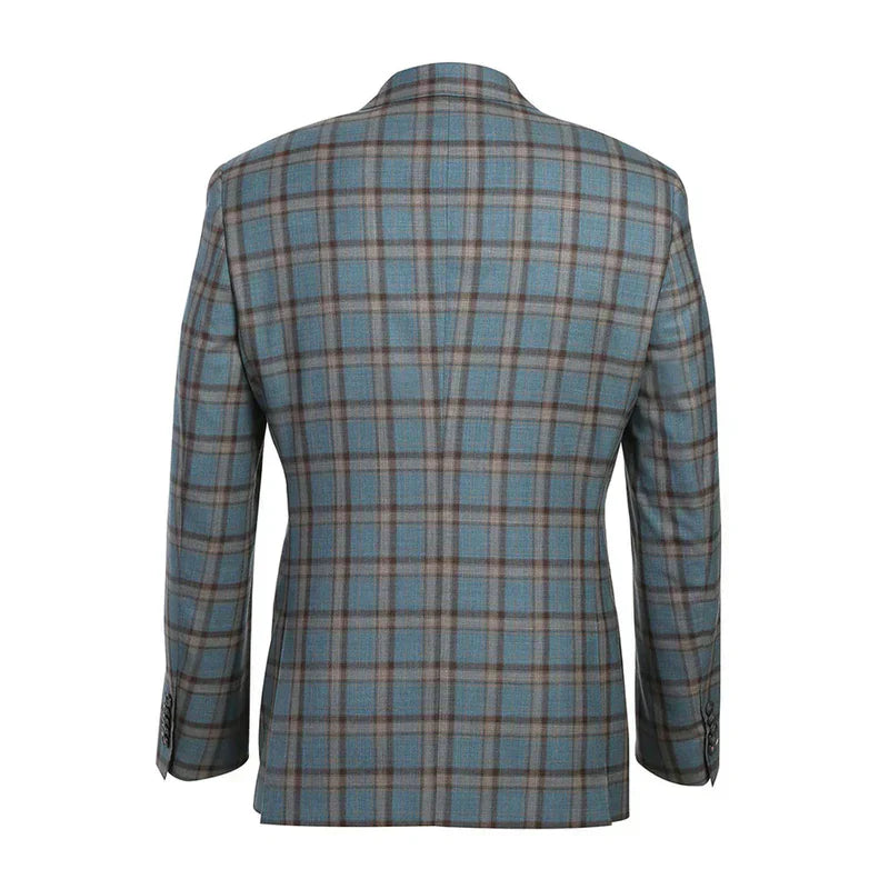 English Laundry 2-Piece Light Gray with Bronze Stereoscopic-Grid Slim Fit Suit Wool Blend