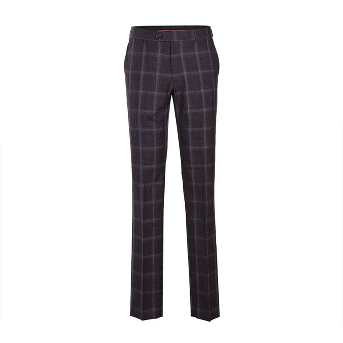 English Laundry 2-Piece Purple Window Pane Check Slim Fit Suit Wool Blend