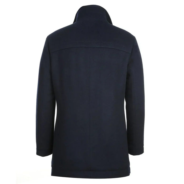 (40R) Slim Fit Wool Blend Navy Coat by English Laundry