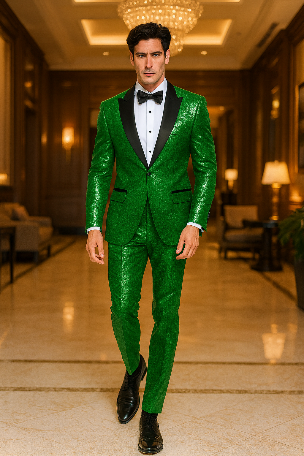 Sequin Suit - Shiny Suit - Emerald Green Suit - Metallic Fabric suit - Stage Tuxedo - Groom Suit Jacket + Pants