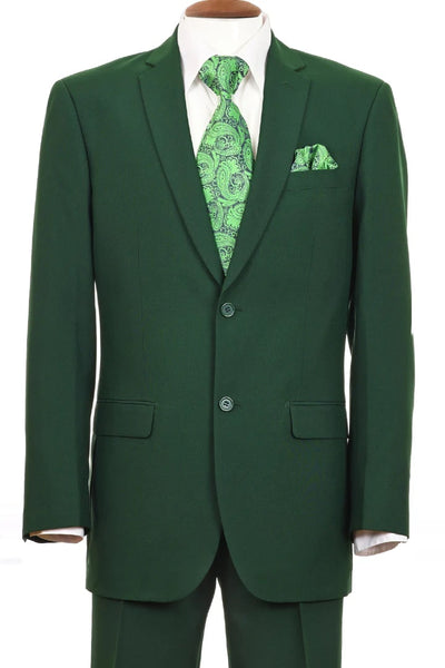 Emerald Green Prom Suit - Green homecoming suits - Mens Two Button Classic Fit Basic Poplin Emerald Green Suit Emerald Green Prom Dress Emerald Green Prom Suit