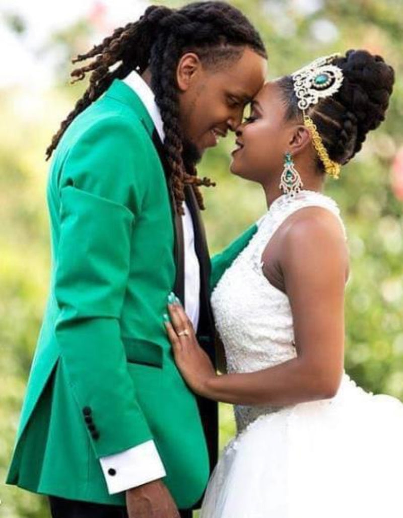 Emerald Green Tuxedo with Matching Bowtie - Mens Slim Fit Green Dinner Jacket