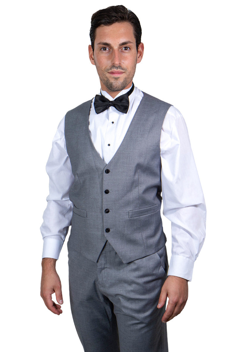 Elegant Grey Tuxedo Vest for Prom and Wedding Occasions: Stacy Adams 1-Button Shawl Lapel