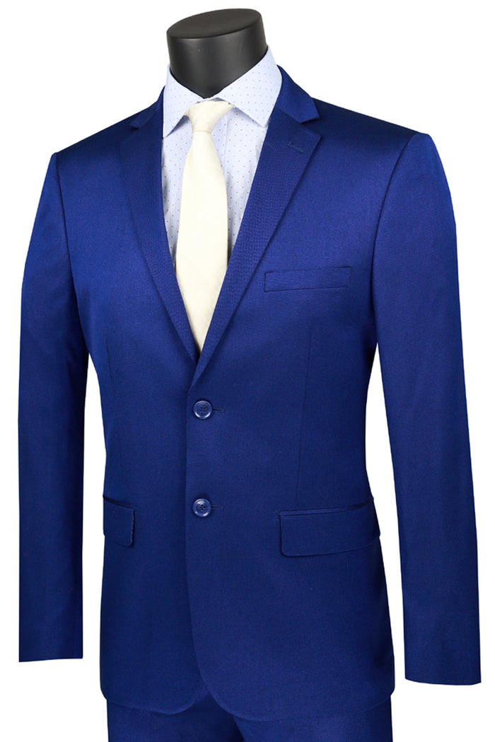 Mens Ultra Slim Fit Shiny Satin Sharkskin Suit in Amber by Vinci