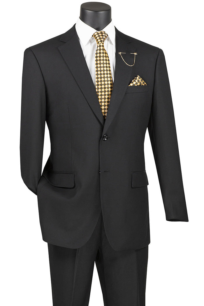Venetian Collection - Charcoal Regular Fit Glen Plaid 2 Button 3 Piece Suit by Vinci