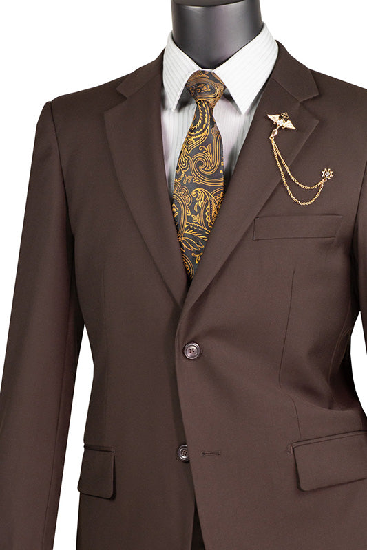 Renaissance Collection - Regular Fit 3 Piece Suit Camel by Vinci