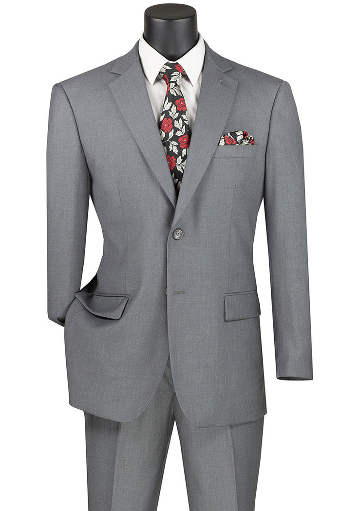 Nola Collection - Navy Regular Fit 2 Piece Suit Flat Front Pants with 2″ Elastic Waistband by Vinci