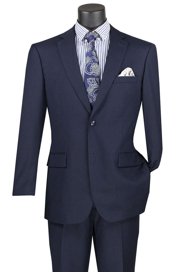 Renaissance Collection - Regular Fit 3 Piece Suit Oxford Blue by Vinci
