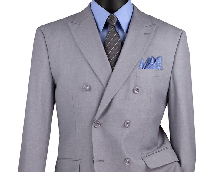 Rockefeller Collection - Double Breasted Stripe Suit Hunter Green Regular Fit 2 Piece by Vinci