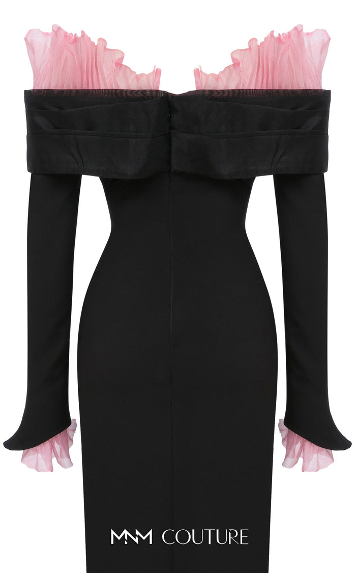 Fouad Sarkis F02941 Long Sleeve V-Neck Gown