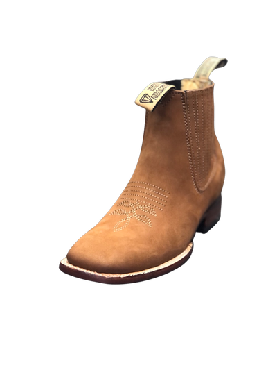 Botines Charros White Diamond Boots con Punta Cuadrada