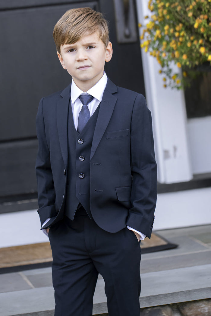 Liam Kids Midnight Blue Suit (5-Piece Set) by BLACKTIE