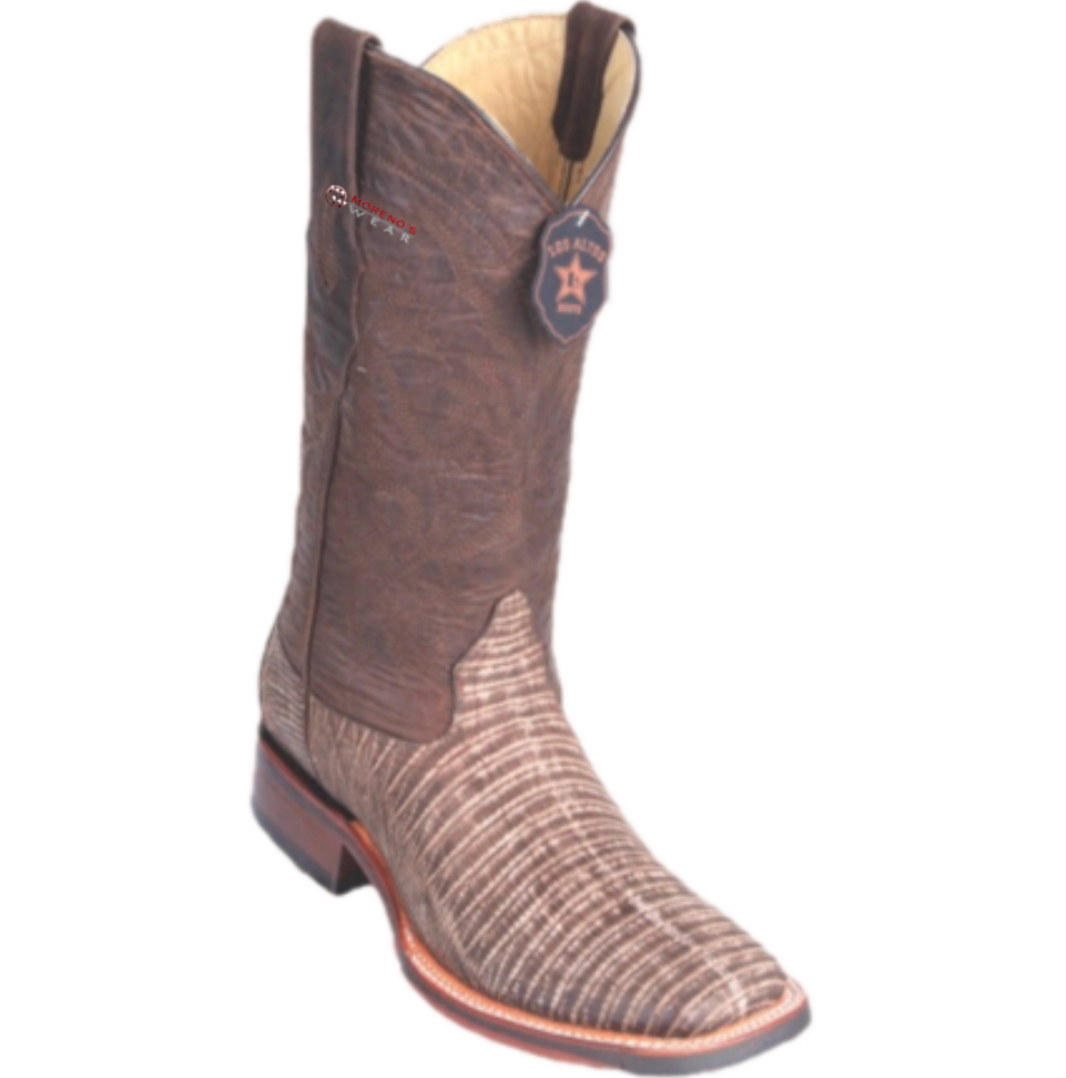 Men’s Los Altos Teju Lizard Boots Wide Square Toe (Rubber Sole)