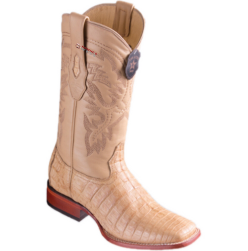 Men's Los Altos Glossy Caiman Belly Boots Wide Square Toe