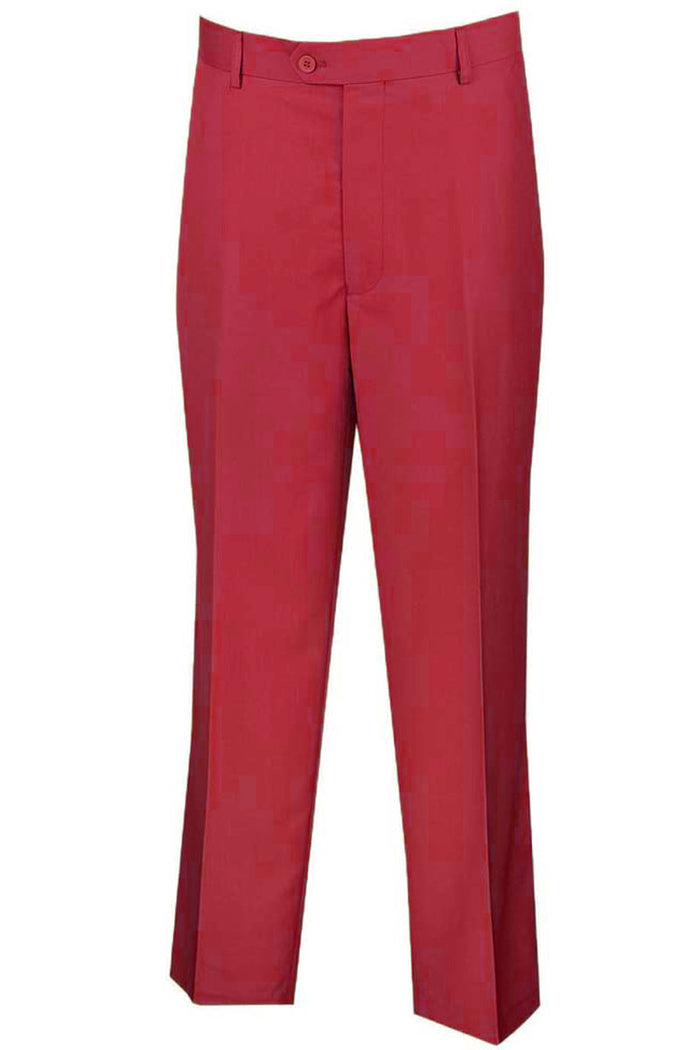 Mens Modern Fit Flat Front Dress Slacks in Brown by Vinci