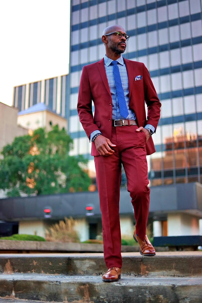 Men's Summer Linen Suit in Baby Blue by Tazio Suits