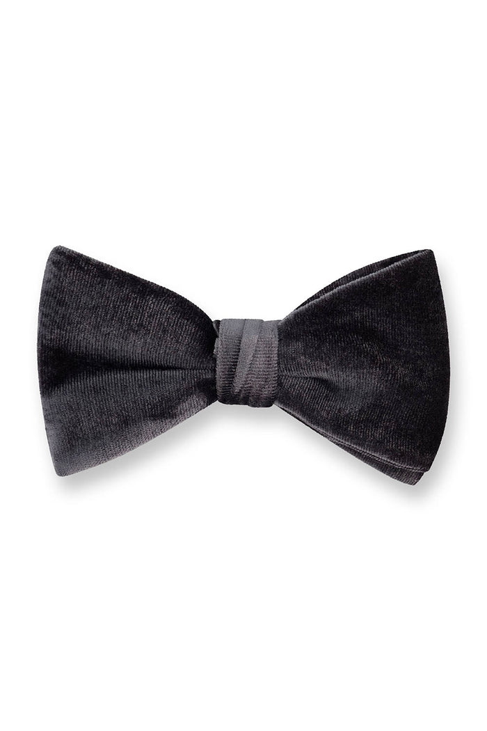 Gala Charcoal Velvet Bow Tie by Fabian Couture