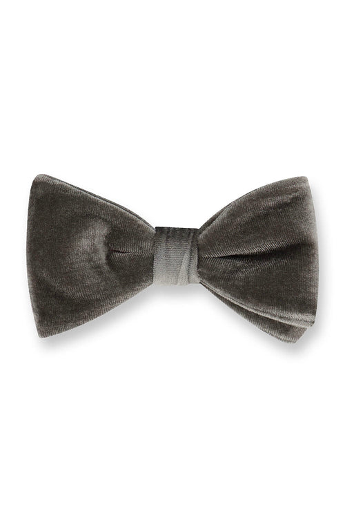 Gala Grey Velvet Bow Tie by Fabian Couture