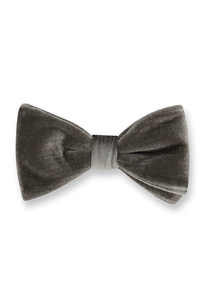 Gala Grey Velvet Bow Tie by Fabian Couture