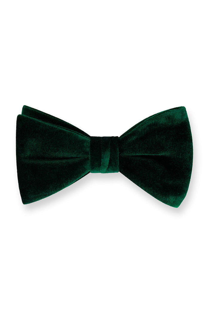 Gala Hunter Green Velvet Bow Tie by Fabian Couture