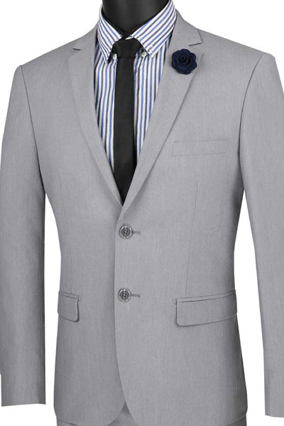 Mens Slim Grey Suit by Vinci Suits