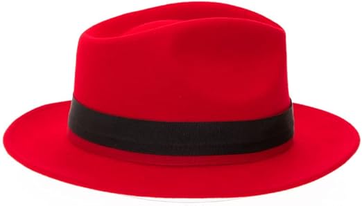 Grayson Fedora Crushable 100% Australian Wool Traveler Two Tone Red Hat by USA Men's Outlet
