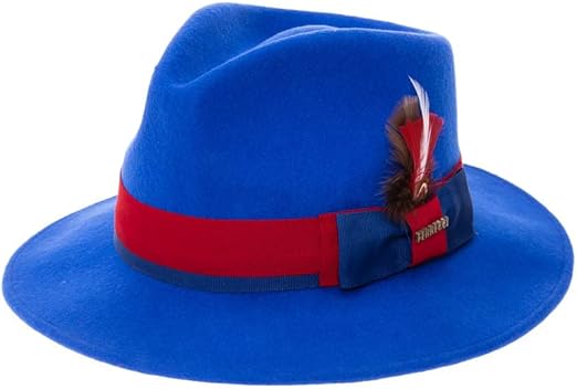 Grayson Fedora Crushable 100% Australian Wool Traveler Two Tone Blue Hat by USA Men's Outlet