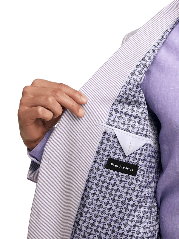Mens Lavender Seersucker Suit Blazer + Pants Cotton Fabric - Summer Fabric in Purple color by USA Men's Outlet