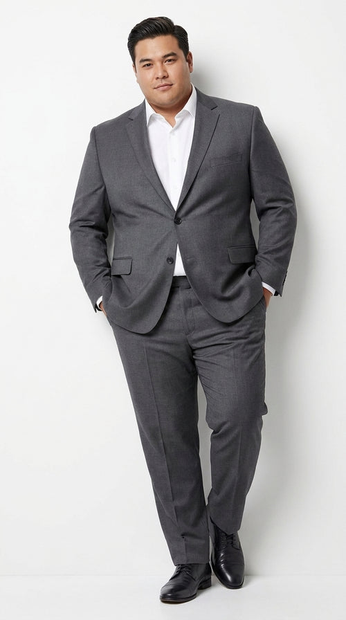 Renoir Men’s Charcoal Grey 2 Button Classic Fit Suit with Optional Vest, Formal Wedding Business Dress Suit