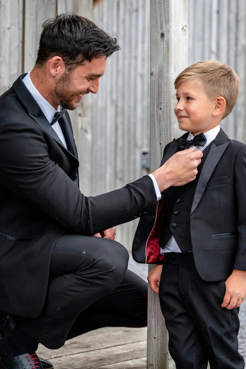 Father Son Matching Suit Party & Wedding Wear Black Tuxedos