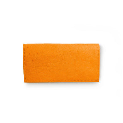 Smooth Ostrich Checkbook Cover in Buttercup by Ferrini USA