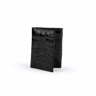 Mens Alligator Trifold Wallet in Black Ferrini USA