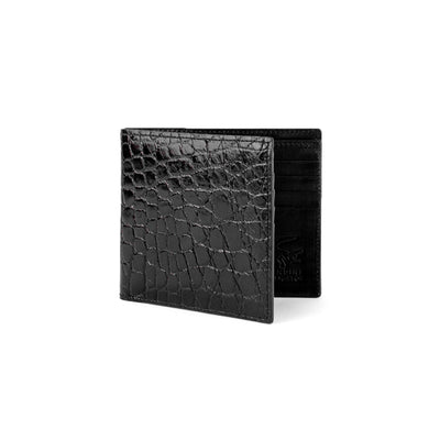 Mens Alligator Billfold Wallet in Black Ferrini USA