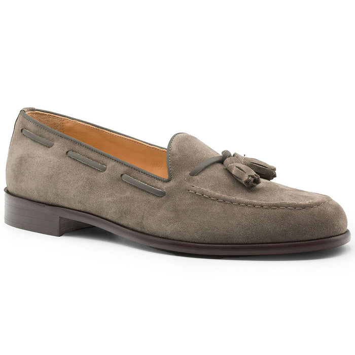 Zelli Franco Italian Sueded Goatskin Tassel Loafer in Black