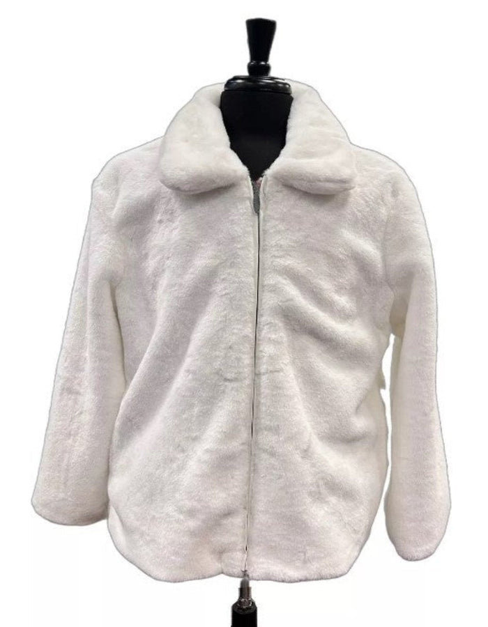 Men's White Fur Short Coat by AlbertoNardoniStore