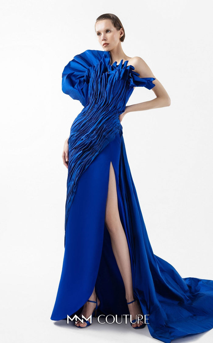 Gaby Charbachy G2019 Royal Blue Couture Strapless Gown by MNM Couture