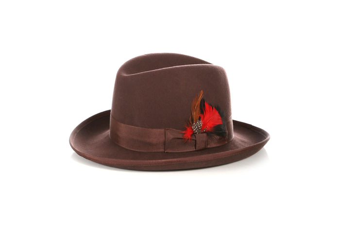 Brown 100% Australian Wool Godfather Hat by Ferrecci