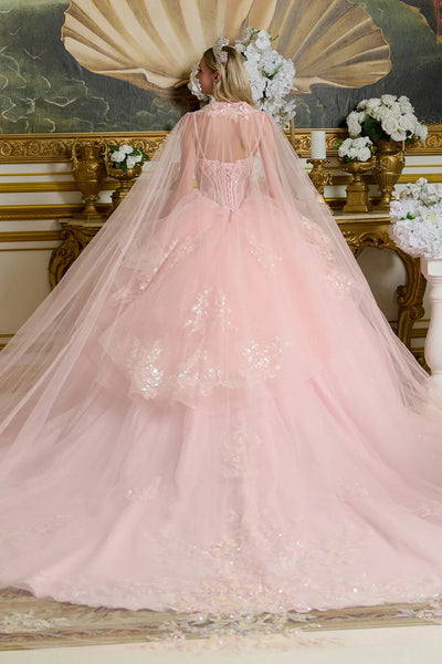 Sleeveless Cape Ball Gown by Elizabeth KGL3645